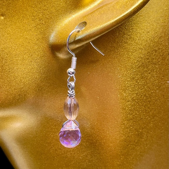 🌓 stunning Swarovski briolette and yellow accented earrings-Feb birthday - Picture 3 of 8